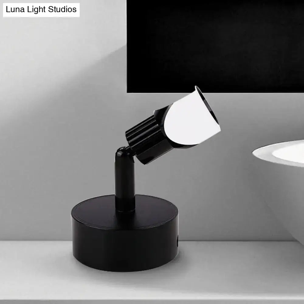 DecorBites™ Mini Aluminum LED Spotlight Wall Lamp - Contemporary Style, Black/White, with/without Switch - White/Warm Lighting