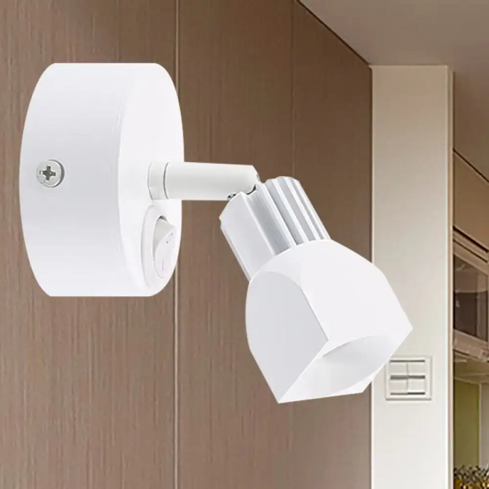 DecorBites™ Mini Aluminum LED Spotlight Wall Lamp - Contemporary Style, Black/White, with/without Switch - White/Warm Lighting