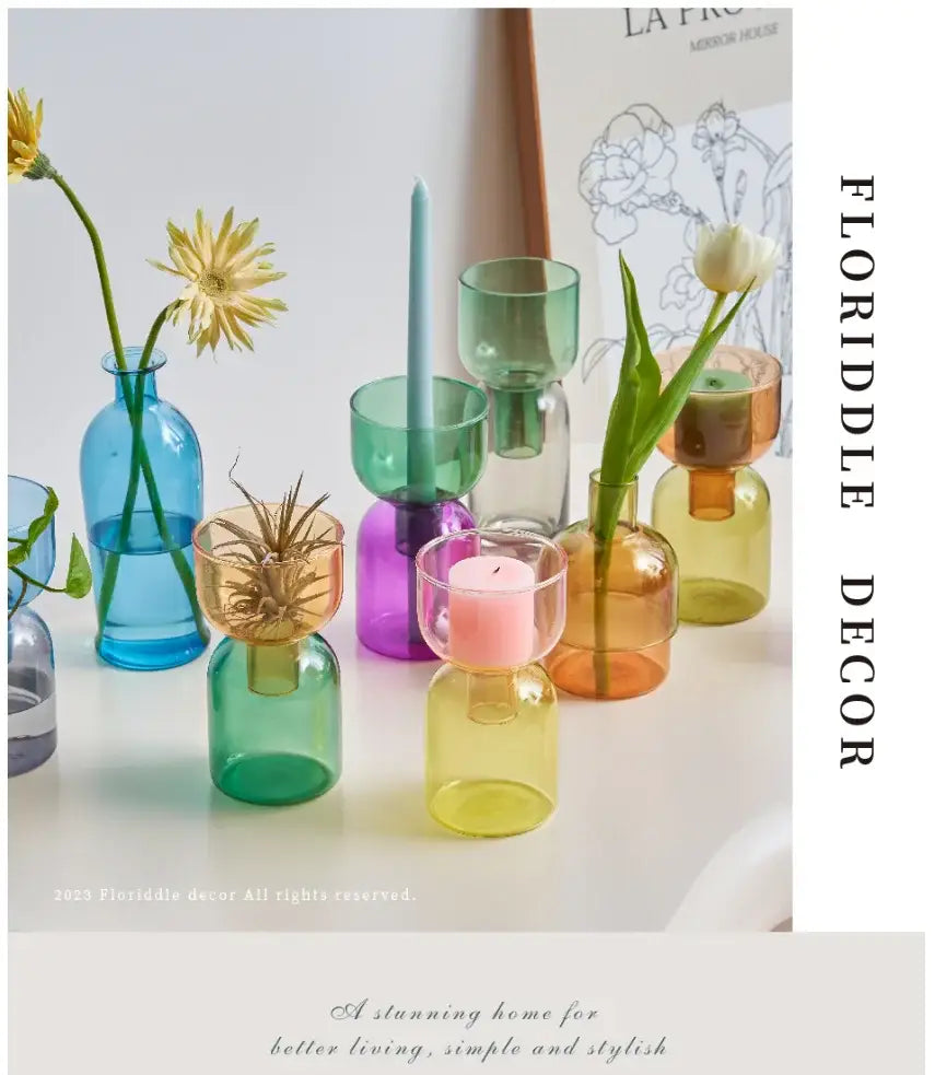 DecorBites™ Mini Glass Vase Set for Plants and Candles