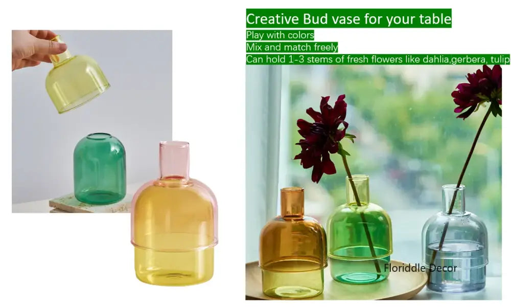 DecorBites™ Mini Glass Vase Set for Plants and Candles