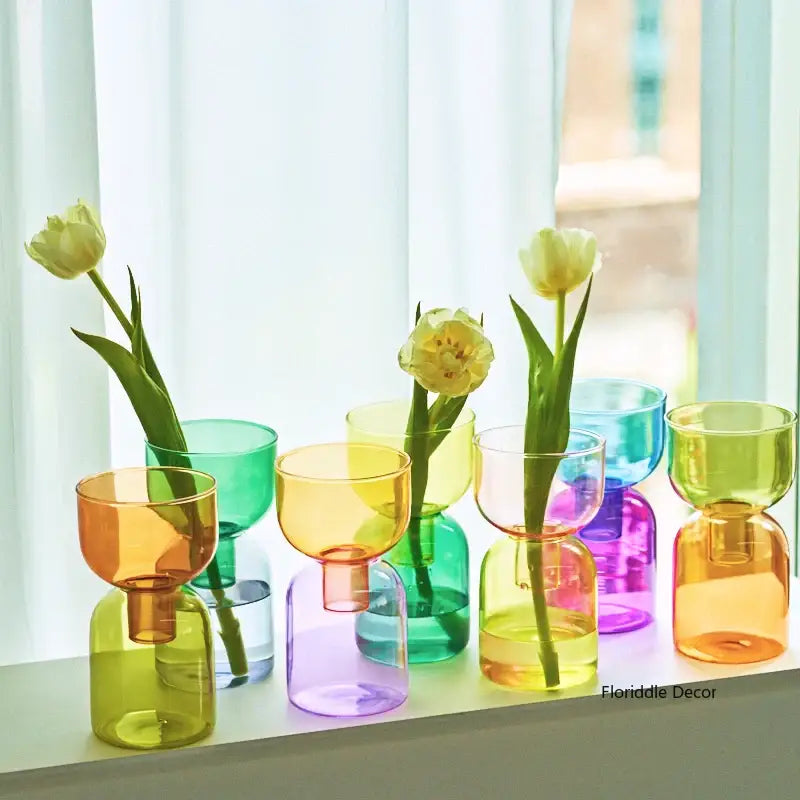 DecorBites™ Mini Glass Vase Set for Plants and Candles