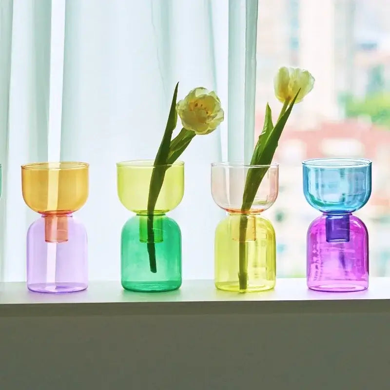 DecorBites™ Mini Glass Vase Set for Plants and Candles