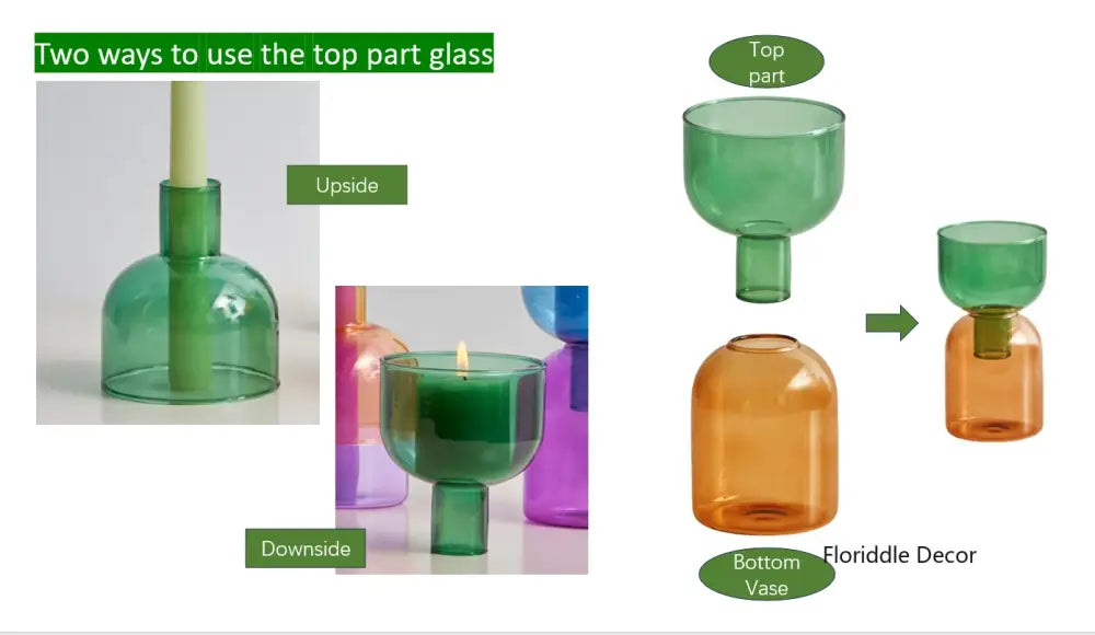 DecorBites™ Mini Glass Vase Set for Plants and Candles