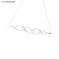Decorbites minimal 2 4-light white acrylic led island light fixture with warm white wave design 220v-240v 110v-120v