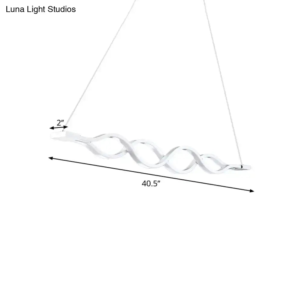 DecorBites™ Minimal 2/4-Light Acrylic LED Island Light Fixture - White Waves Design in Warm/White Light