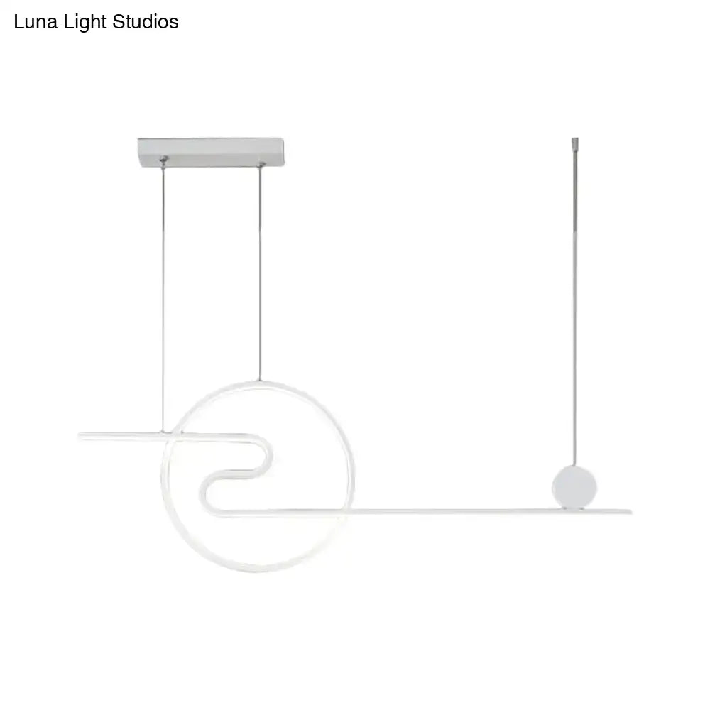 DecorBites™ Minimal Acrylic Linear LED Island Light with Sun and Cloud Design - Warm/White Light - Black/White/Gold