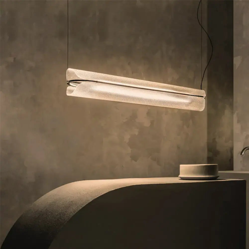 DecorBites™ Minimalist Acrylic Pipe LED Hanging Lamp - Clear Island Light Fixture