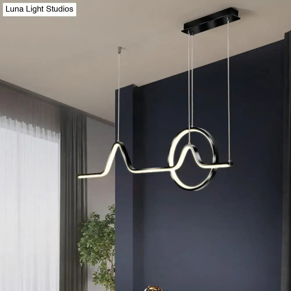 DecorBites™ Minimalist Aluminum LED Dining Room Pendant Lamp – Curve Art Island Lighting
