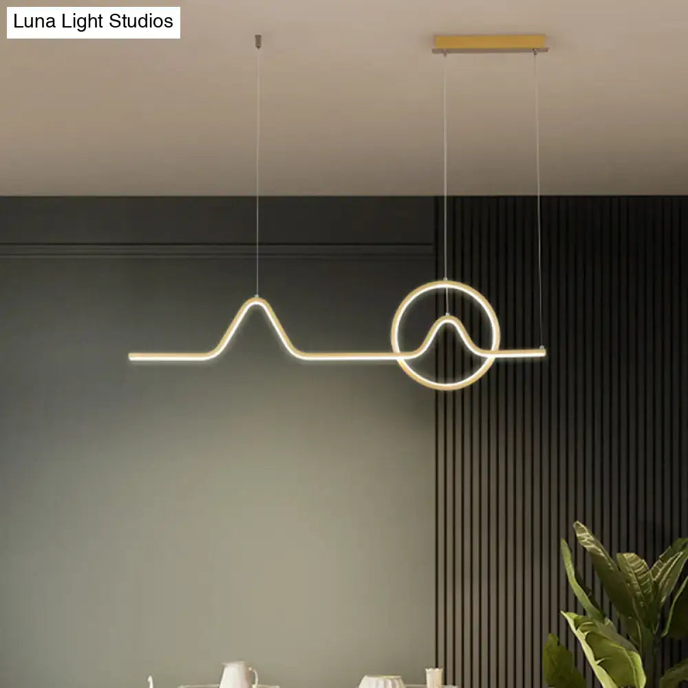 DecorBites™ Minimalist Aluminum LED Dining Room Pendant Lamp – Curve Art Island Lighting