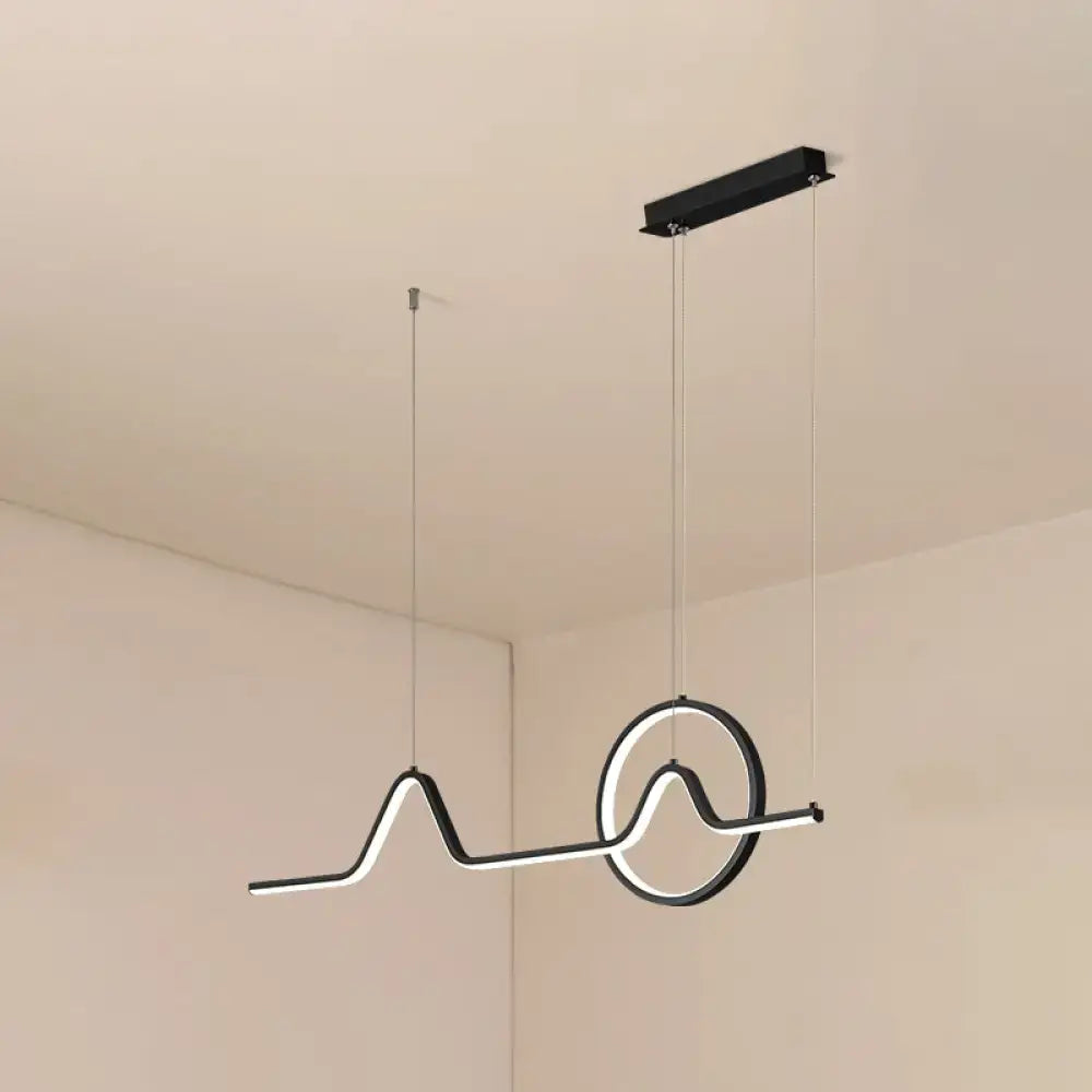 DecorBites™ Minimalist Aluminum LED Dining Room Pendant Lamp – Curve Art Island Lighting