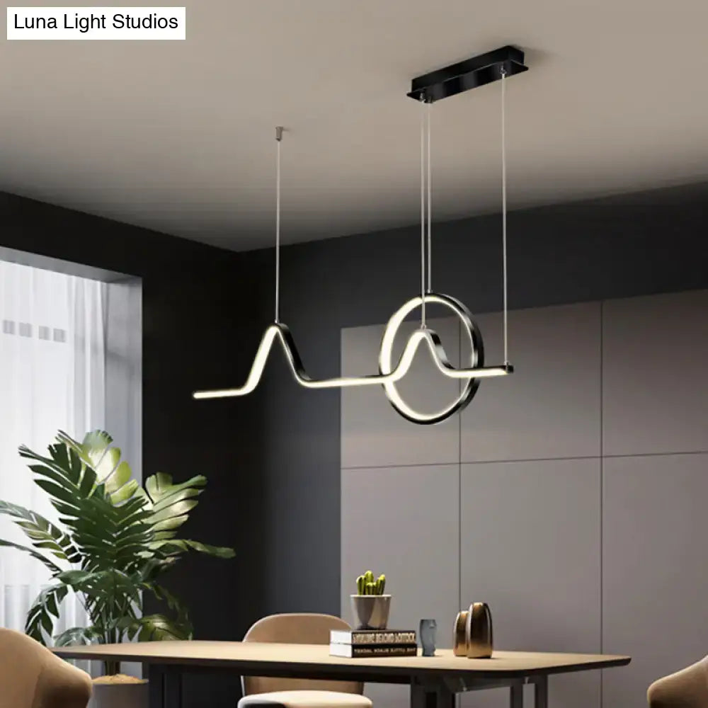 DecorBites™ Minimalist Aluminum LED Dining Room Pendant Lamp – Curve Art Island Lighting