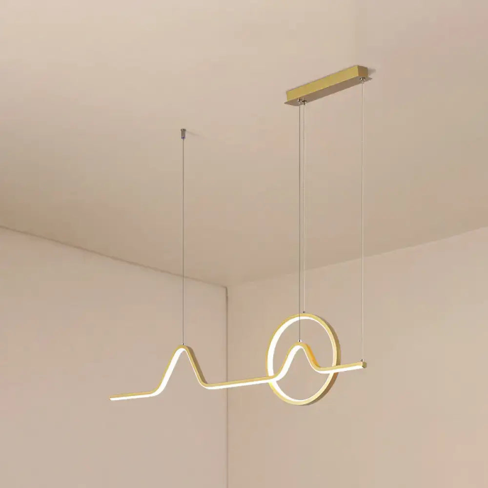 DecorBites™ Minimalist Aluminum LED Dining Room Pendant Lamp – Curve Art Island Lighting