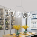 DecorBites minimalist black and white LED ceiling light with sleek looping design for dining room 220v-240v 110v-120v