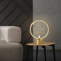 DecorBites™ Minimalist Brass Halo Ring Table Light with LED, Metal Night Light featuring Deer Decoration