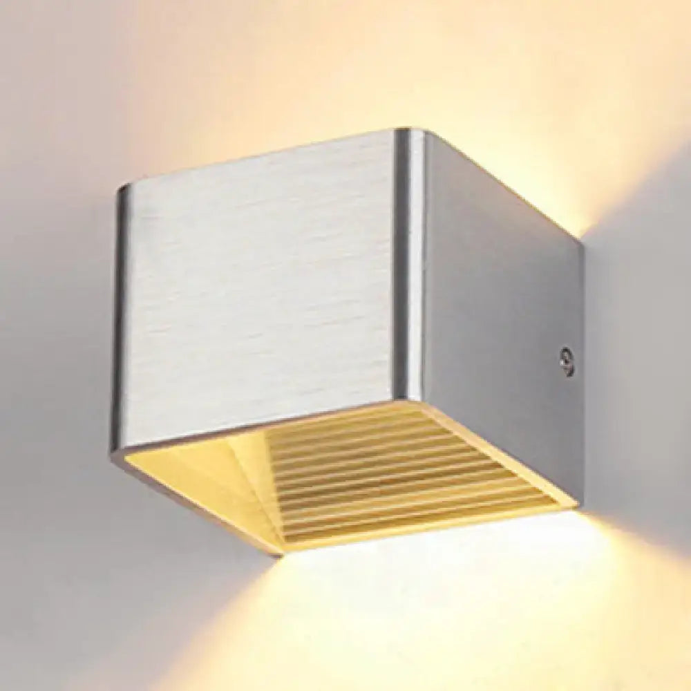 DecorBites™ Minimalist Cube Shade Sconce Light - Aluminum LED Wall Mounted Light with Warm/White Lighting for Living Room - Black/White