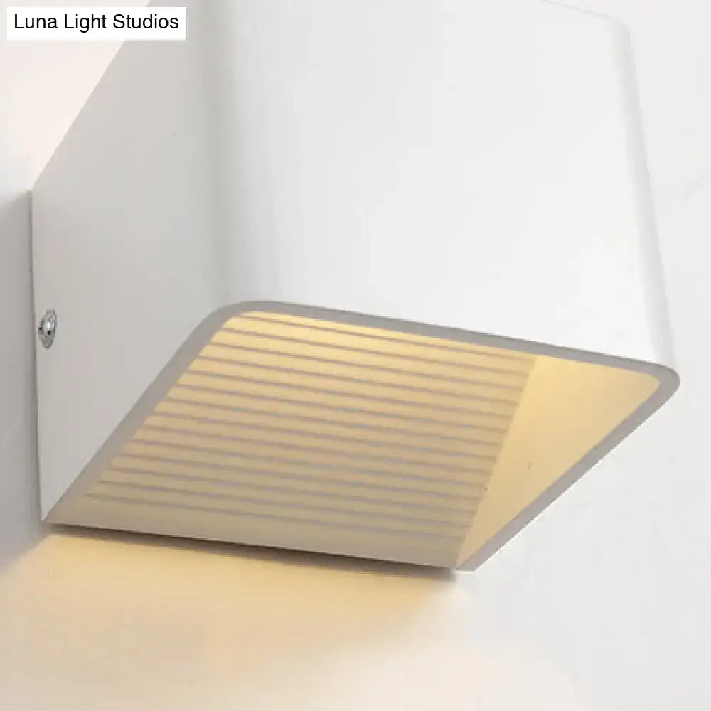 DecorBites™ Minimalist Cube Shade Sconce Light - Aluminum LED Wall Mounted Light with Warm/White Lighting for Living Room - Black/White