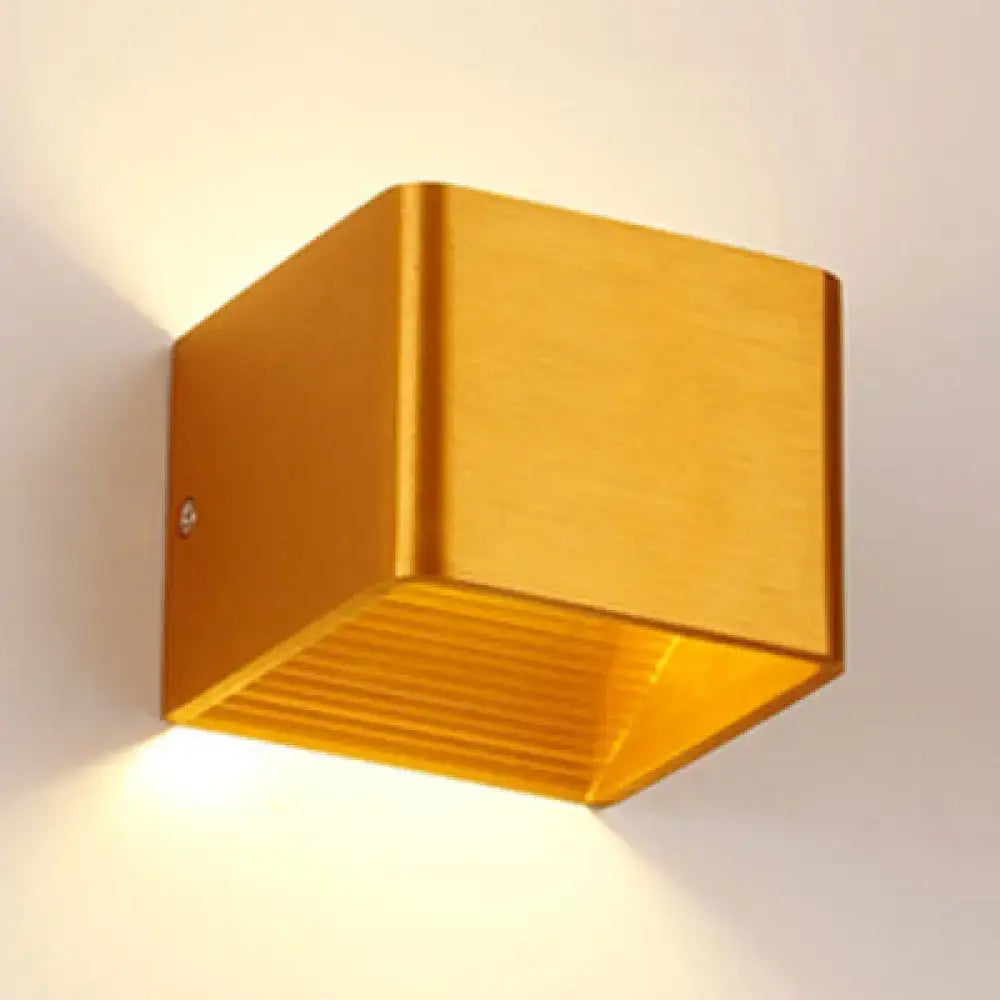 DecorBites™ Minimalist Cube Shade Sconce Light - Aluminum LED Wall Mounted Light with Warm/White Lighting for Living Room - Black/White