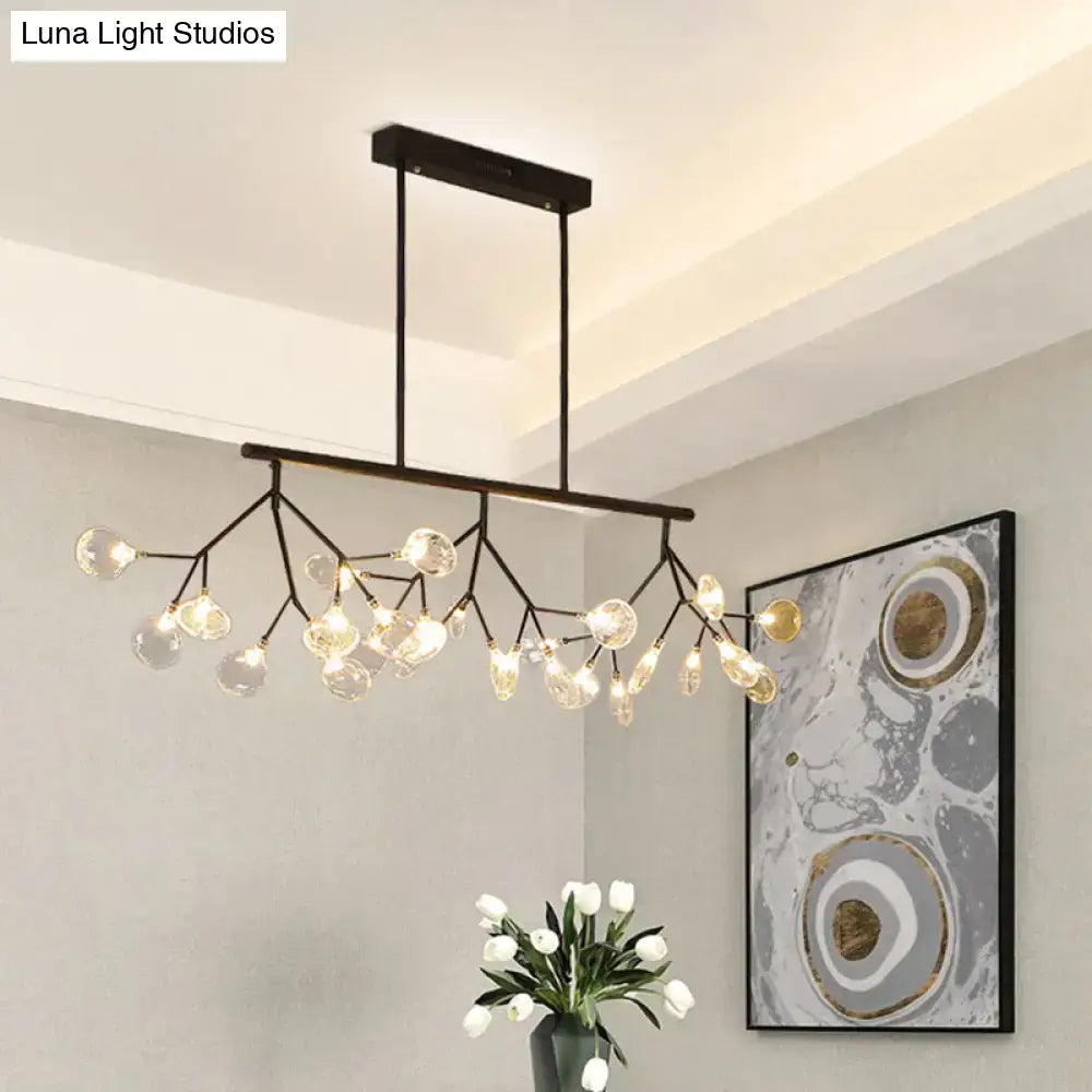 DecorBites™ Minimalist Firefly Island Glass Lamp - 27-Bulb Suspended Lighting for Dining Room