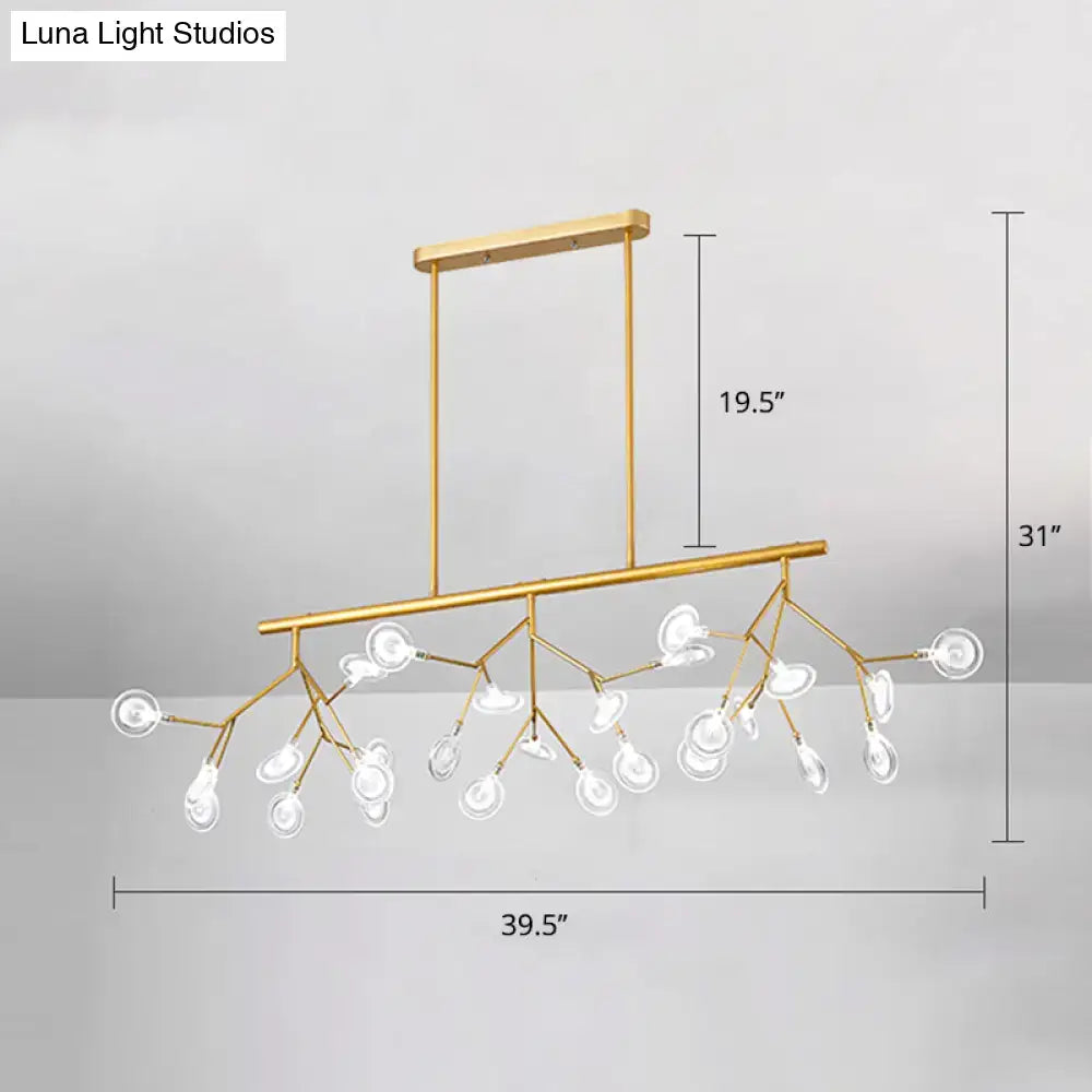 DecorBites™ Minimalist Firefly Island Glass Lamp - 27-Bulb Suspended Lighting for Dining Room