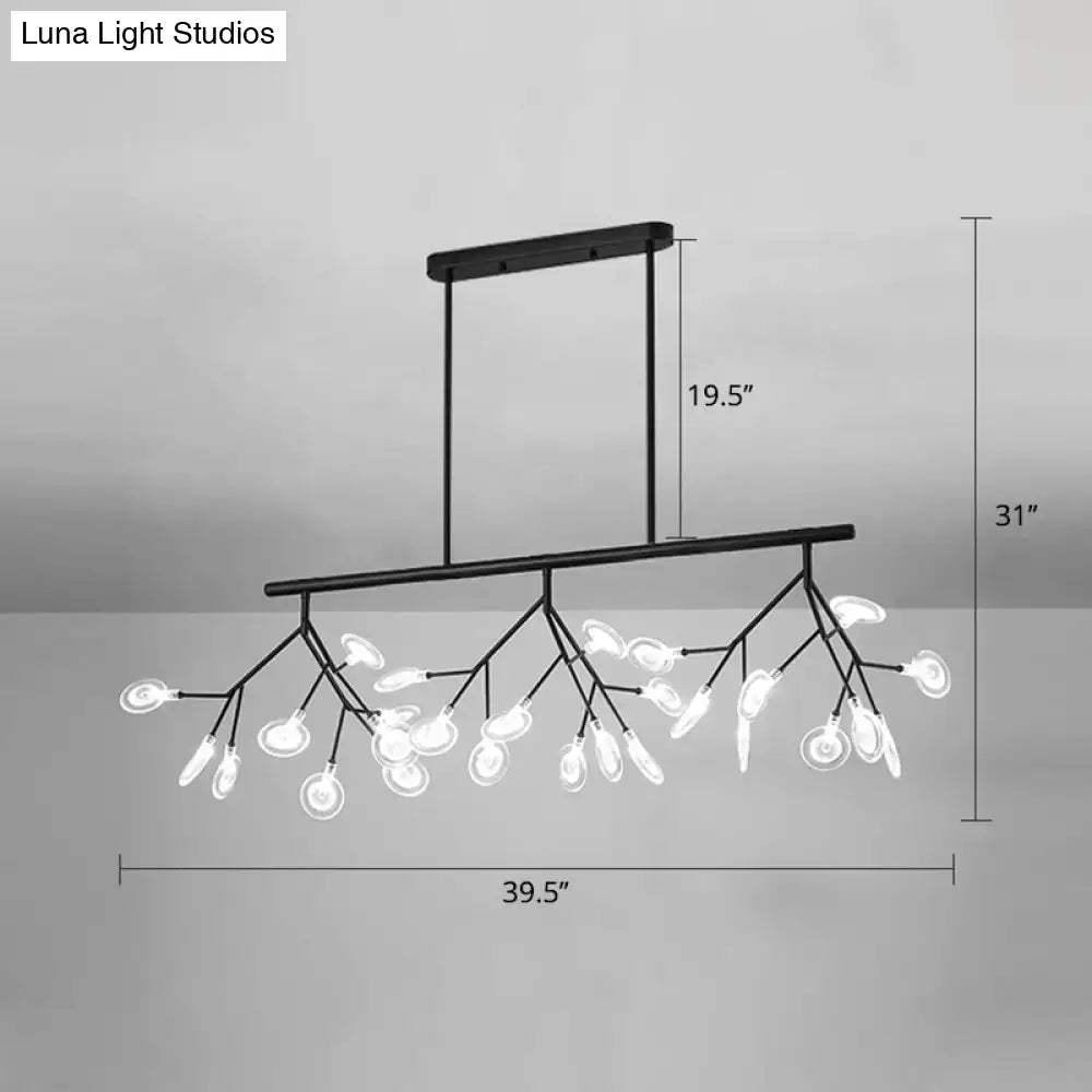 DecorBites™ Minimalist Firefly Island Glass Lamp - 27-Bulb Suspended Lighting for Dining Room