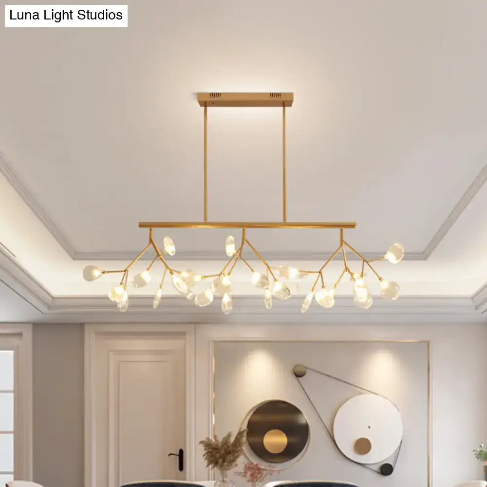 DecorBites™ Minimalist Firefly Island Glass Lamp - 27-Bulb Suspended Lighting for Dining Room