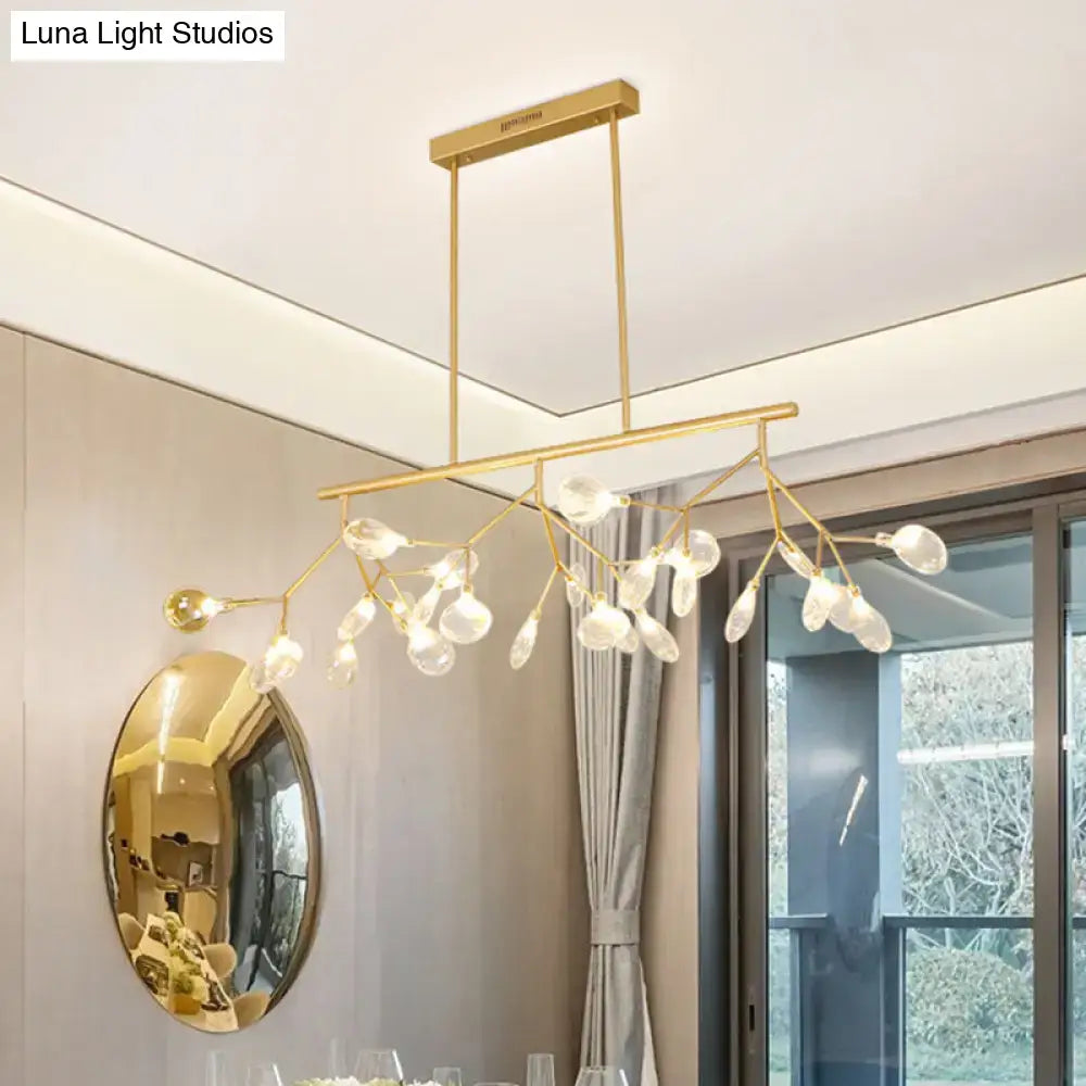 DecorBites™ Minimalist Firefly Island Glass Lamp - 27-Bulb Suspended Lighting for Dining Room