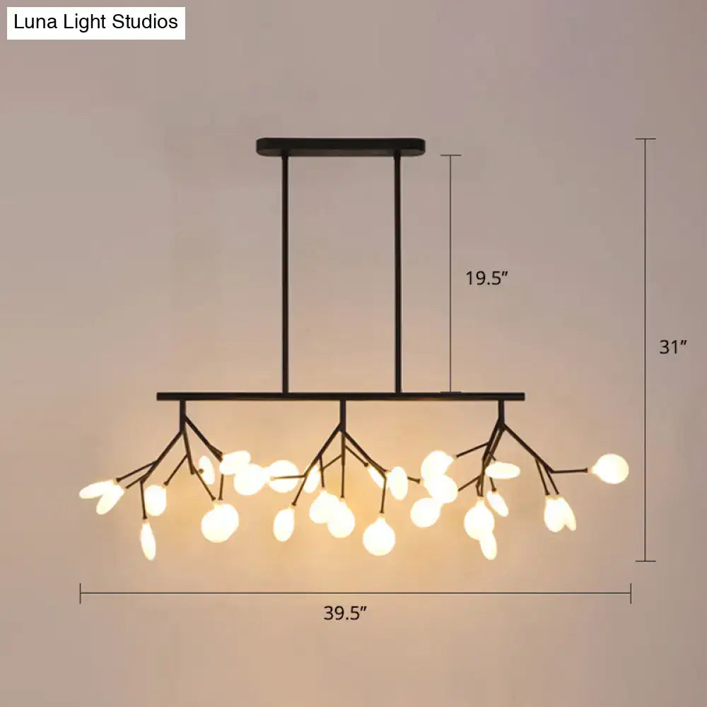 DecorBites™ Minimalist Firefly Island Glass Lamp - 27-Bulb Suspended Lighting for Dining Room