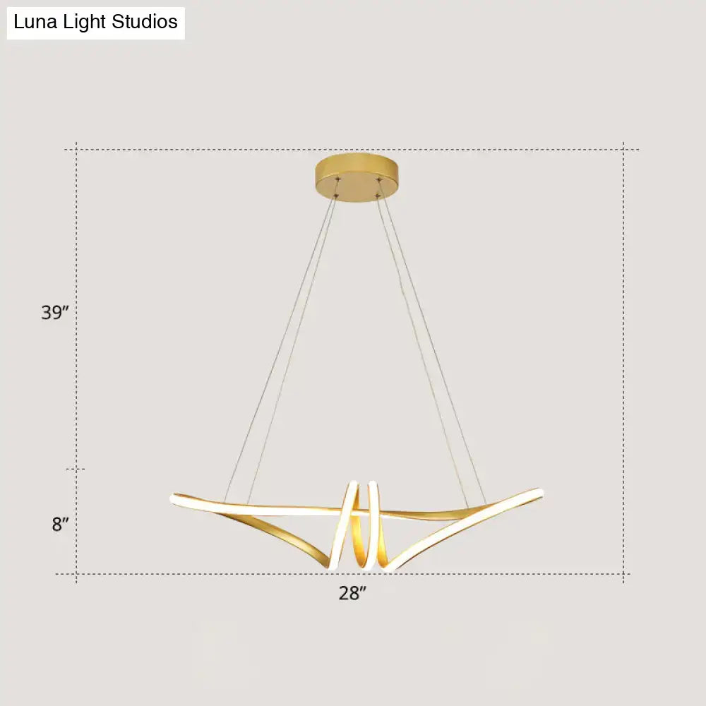 DecorBites™ Minimalist Gold Twist Island Pendant Light Fixture with LED Metal Finish - Perfect for Restaurants
