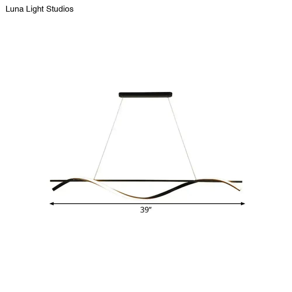 DecorBites™ Minimalist LED Hanging Island Light for Dining Room  in Black, Warm/White Light