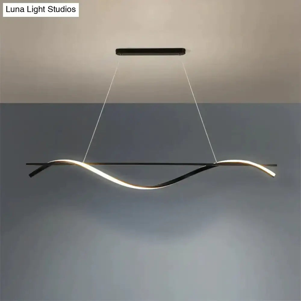 DecorBites™ Minimalist LED Hanging Island Light for Dining Room  in Black, Warm/White Light
