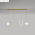 Modern gold-toned DecorBites minimalist metal pendant light with symmetrical geometric LED and cream glass shade including remote control stepless features