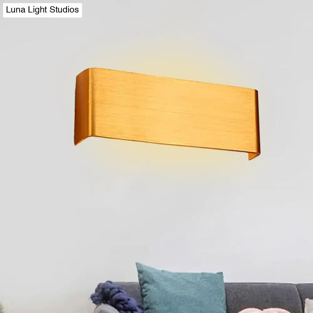 DecorBites™ Minimalist Metal LED Rectangle Wall Light in Black/Silver, Warm/White Lighting - 6"/10" Dia. - Living Room Wall Washer Lamp
