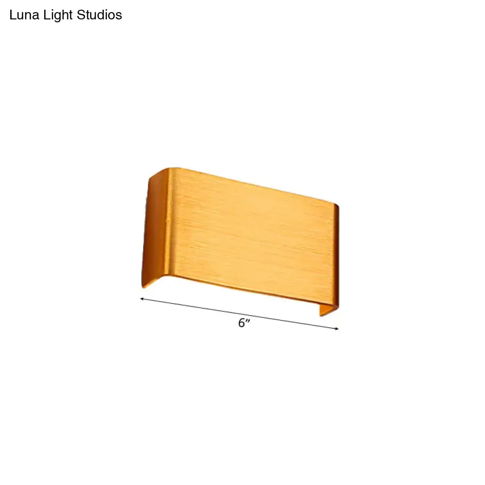 DecorBites™ Minimalist Metal LED Rectangle Wall Light in Black/Silver, Warm/White Lighting - 6"/10" Dia. - Living Room Wall Washer Lamp