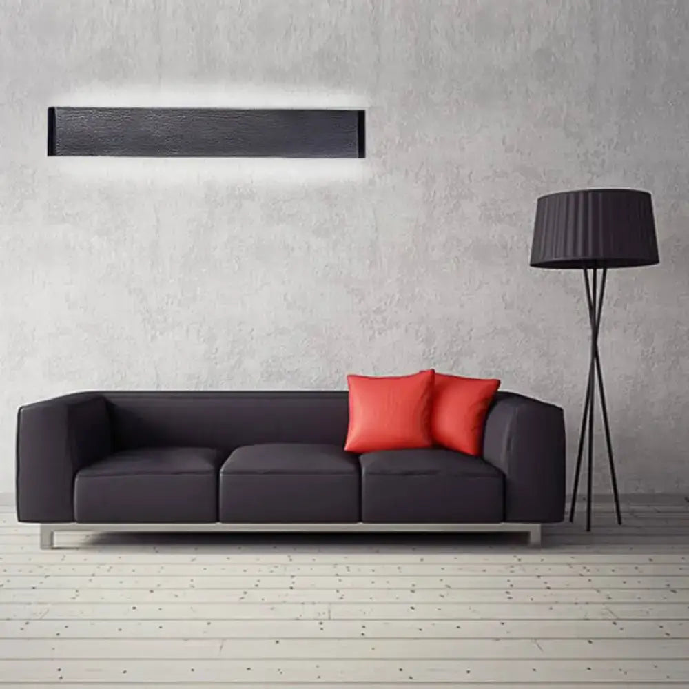 DecorBites™ Minimalist Metal LED Rectangle Wall Light in Black/Silver, Warm/White Lighting - 6"/10" Dia. - Living Room Wall Washer Lamp