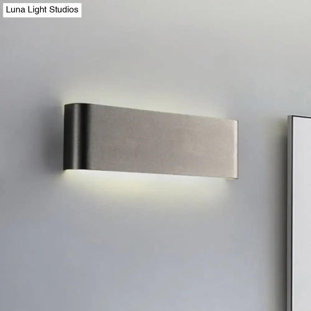 DecorBites™ Minimalist Metal LED Rectangle Wall Light in Black/Silver, Warm/White Lighting - 6"/10" Dia. - Living Room Wall Washer Lamp
