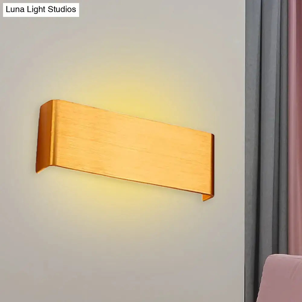 DecorBites™ Minimalist Metal LED Rectangle Wall Light in Black/Silver, Warm/White Lighting - 6"/10" Dia. - Living Room Wall Washer Lamp
