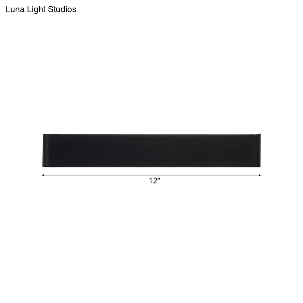 DecorBites™ Minimalist Metal LED Rectangle Wall Light in Black/Silver, Warm/White Lighting - 6"/10" Dia. - Living Room Wall Washer Lamp