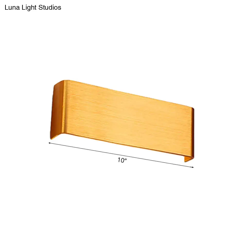 DecorBites™ Minimalist Metal LED Rectangle Wall Light in Black/Silver, Warm/White Lighting - 6"/10" Dia. - Living Room Wall Washer Lamp