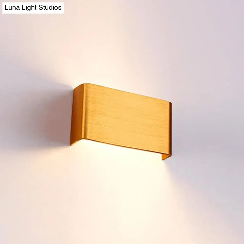 DecorBites™ Minimalist Metal LED Rectangle Wall Light in Black/Silver, Warm/White Lighting - 6"/10" Dia. - Living Room Wall Washer Lamp