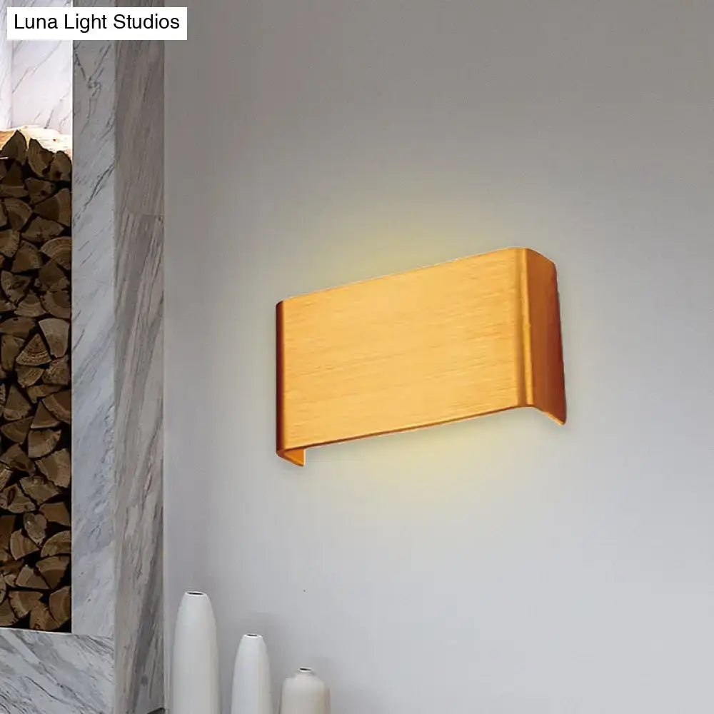 DecorBites™ Minimalist Metal LED Rectangle Wall Light in Black/Silver, Warm/White Lighting - 6"/10" Dia. - Living Room Wall Washer Lamp