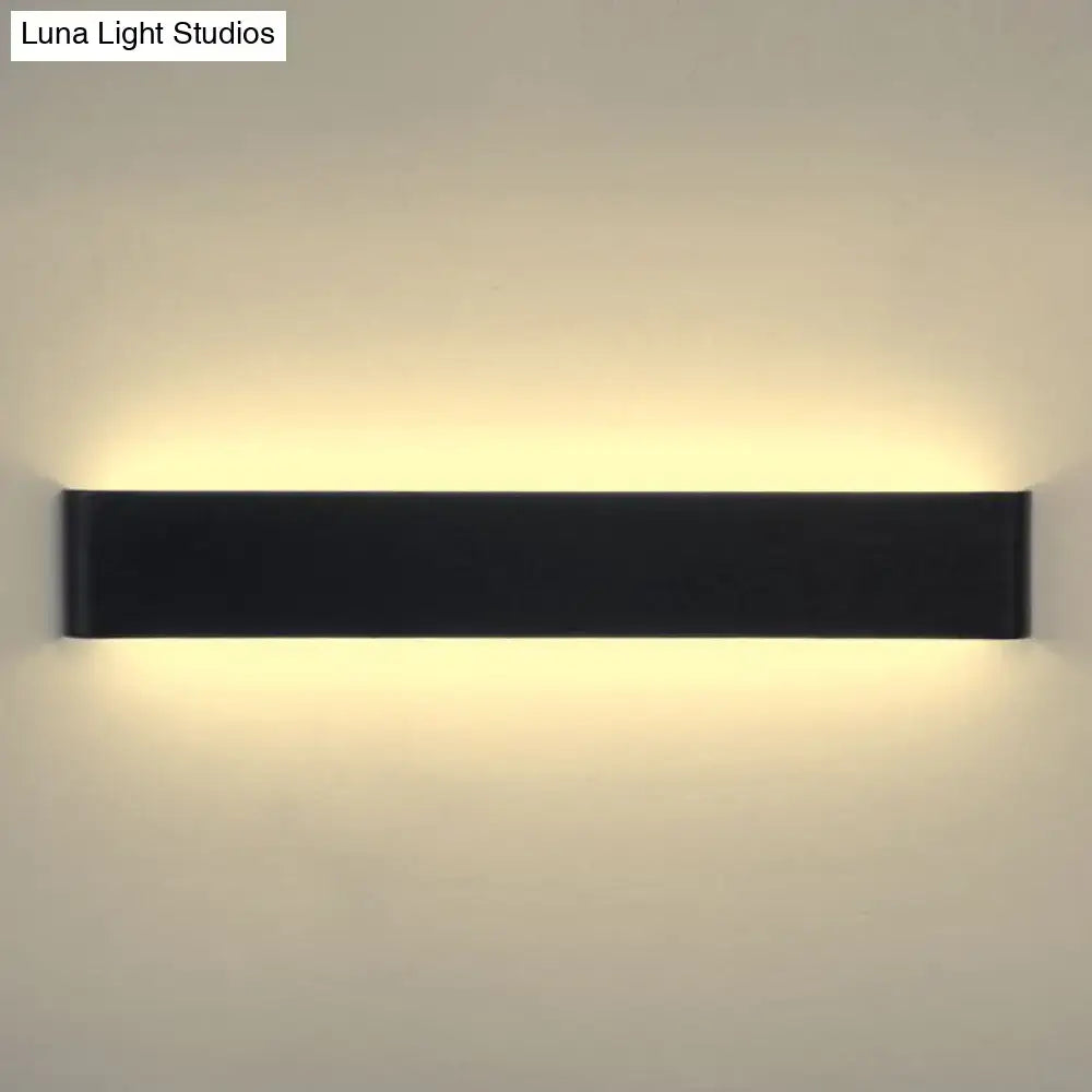 DecorBites™ Minimalist Metal LED Rectangle Wall Light in Black/Silver, Warm/White Lighting - 6"/10" Dia. - Living Room Wall Washer Lamp