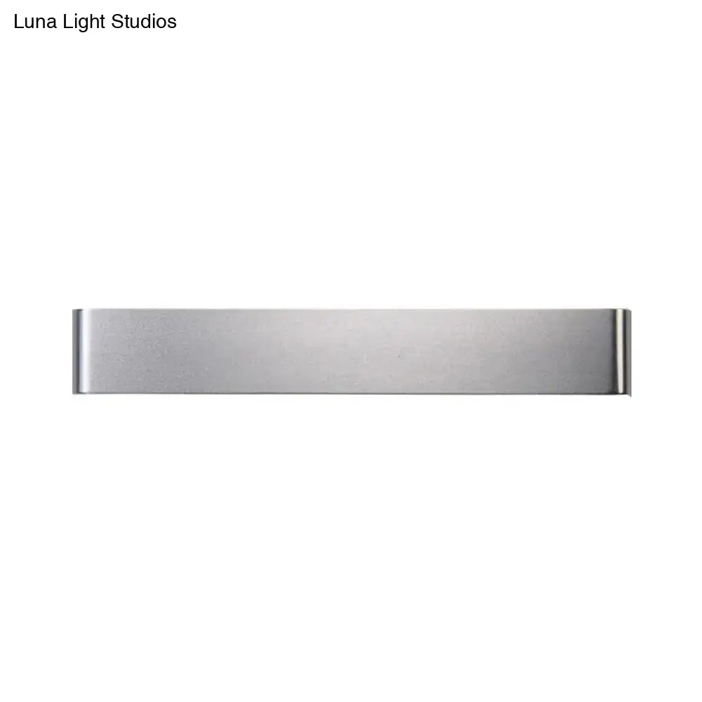 DecorBites™ Minimalist Metal LED Rectangle Wall Light in Black/Silver, Warm/White Lighting - 6"/10" Dia. - Living Room Wall Washer Lamp