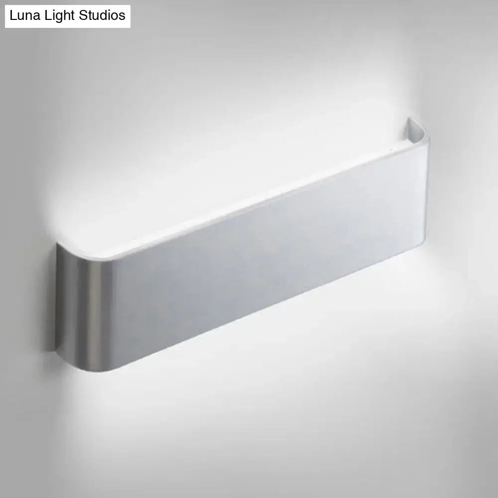 DecorBites™ Minimalist Metal LED Rectangle Wall Light in Black/Silver, Warm/White Lighting - 6"/10" Dia. - Living Room Wall Washer Lamp