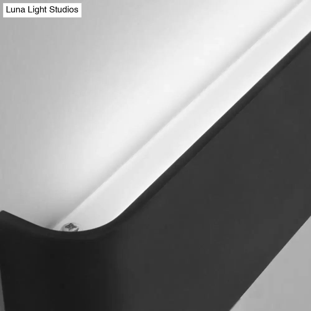 DecorBites™ Minimalist Metal LED Rectangle Wall Light in Black/Silver, Warm/White Lighting - 6"/10" Dia. - Living Room Wall Washer Lamp