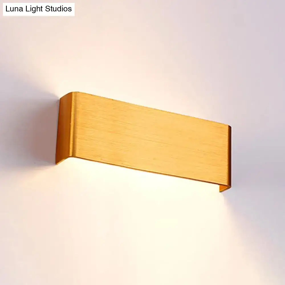 DecorBites™ Minimalist Metal LED Rectangle Wall Light in Black/Silver, Warm/White Lighting - 6"/10" Dia. - Living Room Wall Washer Lamp
