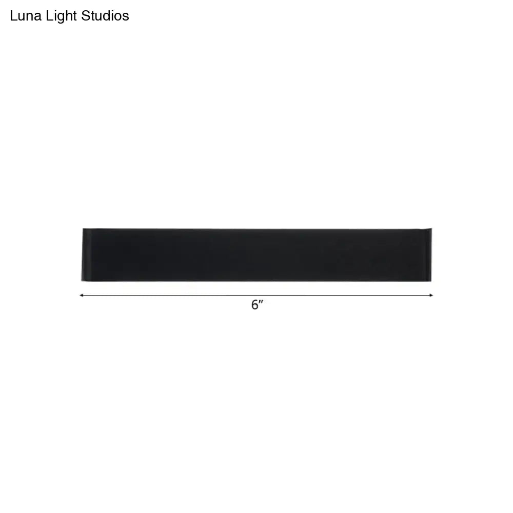 DecorBites™ Minimalist Metal LED Rectangle Wall Light in Black/Silver, Warm/White Lighting - 6"/10" Dia. - Living Room Wall Washer Lamp