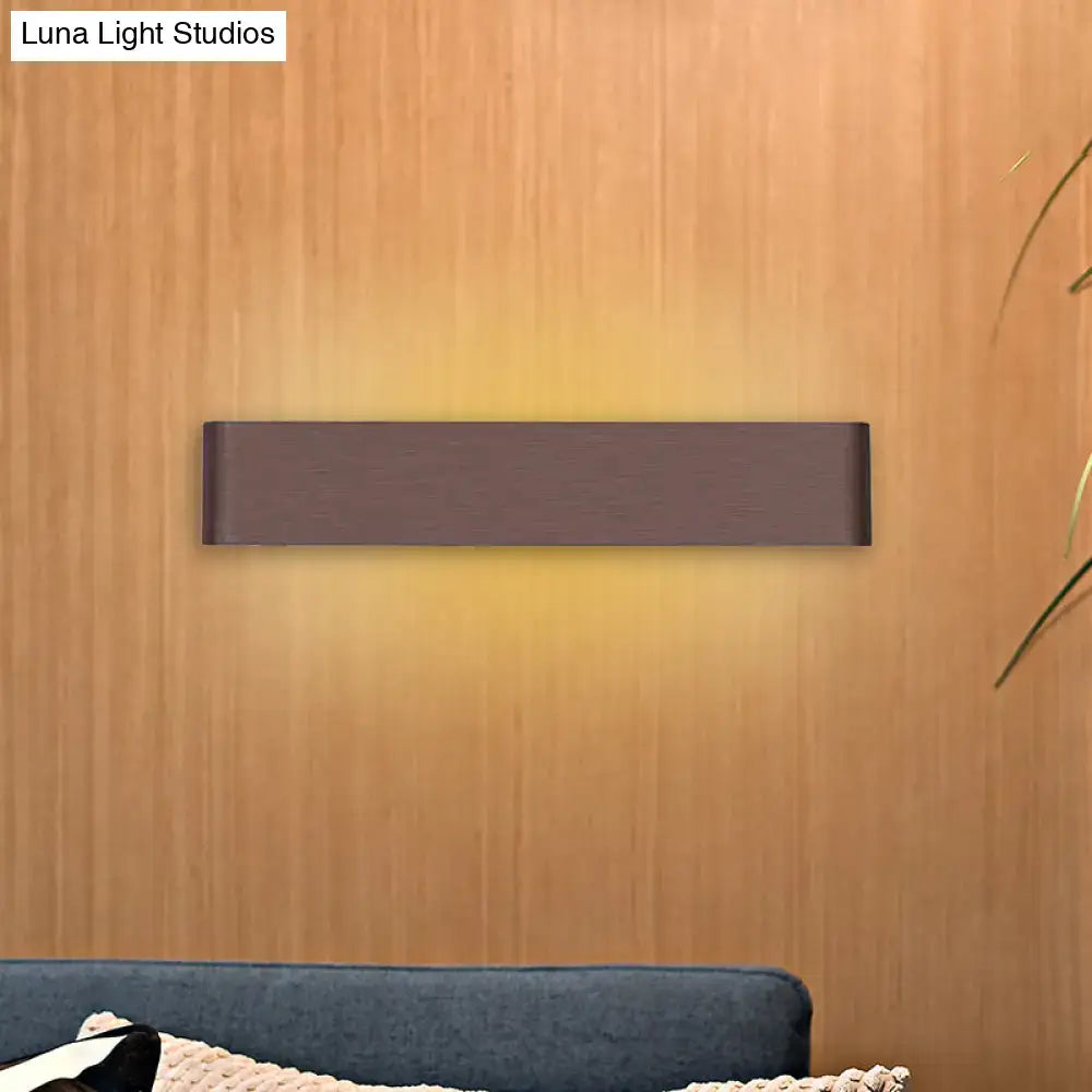 DecorBites™ Minimalist Metal LED Rectangle Wall Light in Black/Silver, Warm/White Lighting - 6"/10" Dia. - Living Room Wall Washer Lamp