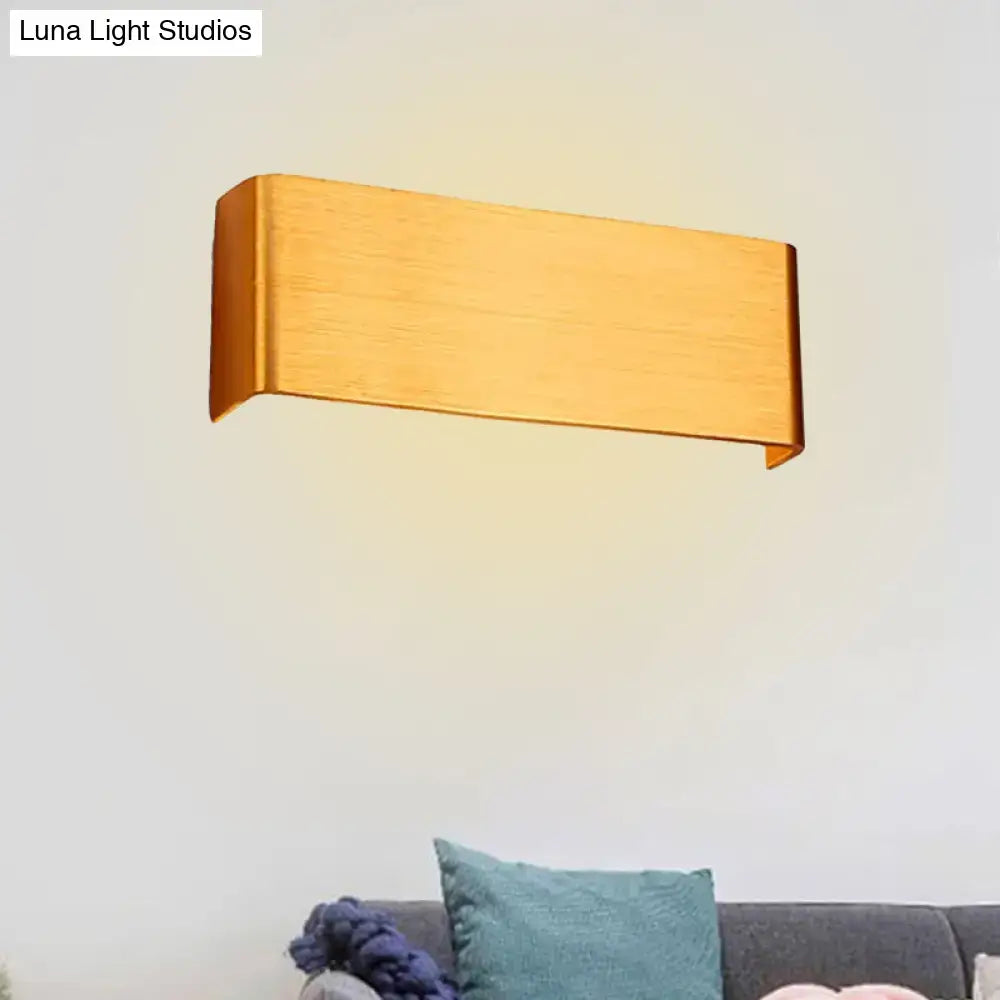 DecorBites™ Minimalist Metal LED Rectangle Wall Light in Black/Silver, Warm/White Lighting - 6"/10" Dia. - Living Room Wall Washer Lamp