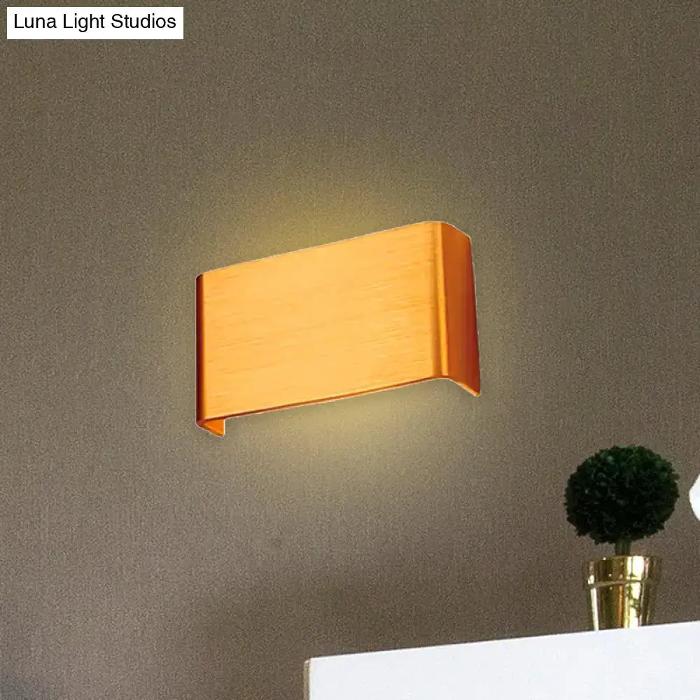 DecorBites™ Minimalist Metal LED Rectangle Wall Light in Black/Silver, Warm/White Lighting - 6"/10" Dia. - Living Room Wall Washer Lamp