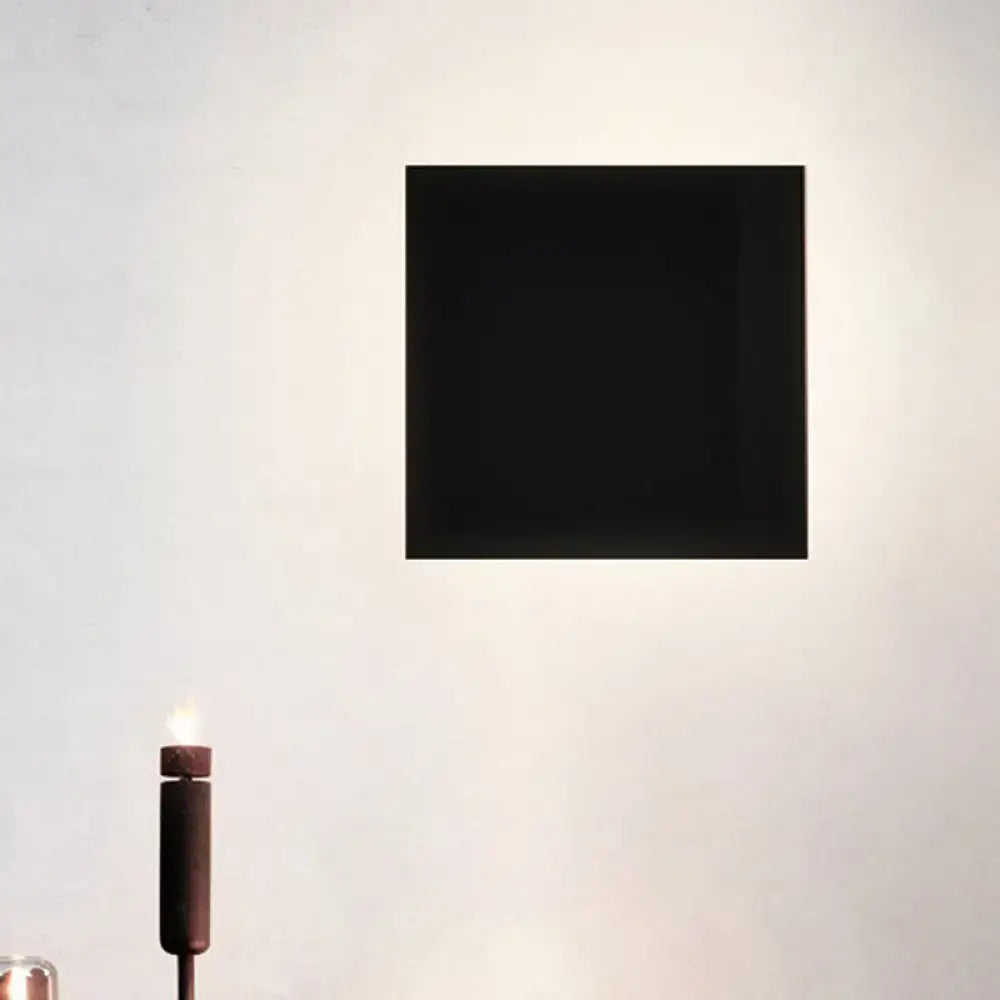 DecorBites™ Minimalist Ultra-Thin Wall Washer Light with Square Metal Shade - LED Living Room Sconce Lighting in Black – Warm/White Light